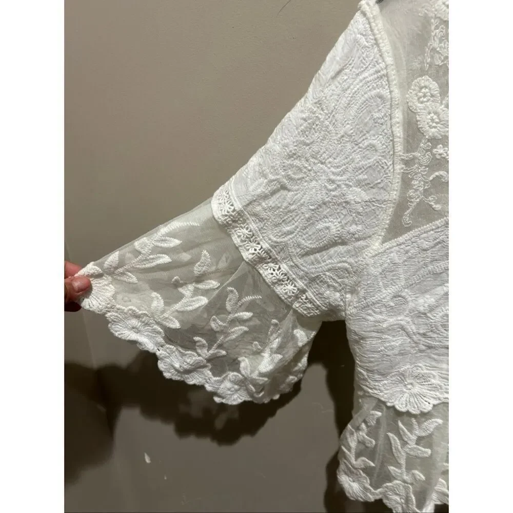 Boho white blouse